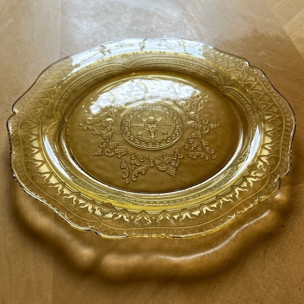 Vintage Federal Glass Patrician Spoke Depression Glass 11” Dinner Plate - Picture 6 of 13